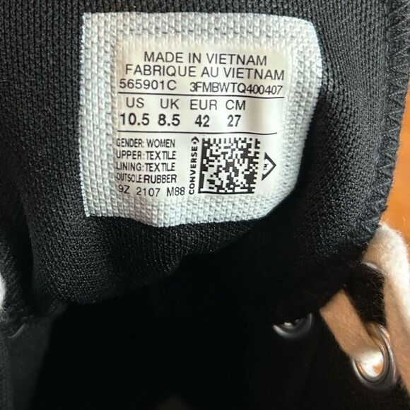 Womens Converse Chuck Taylor All Star Lugged Heel High-Top Sneaker - Black 10.5 - Picture 8 of 8